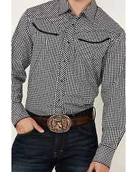 Wrangler Men's Rodeo Checkered Print Long Sleeve Snap Western Shirt