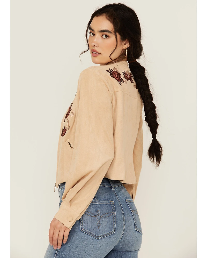 Shyanne Women's Embroidered Faux Suede Jacket