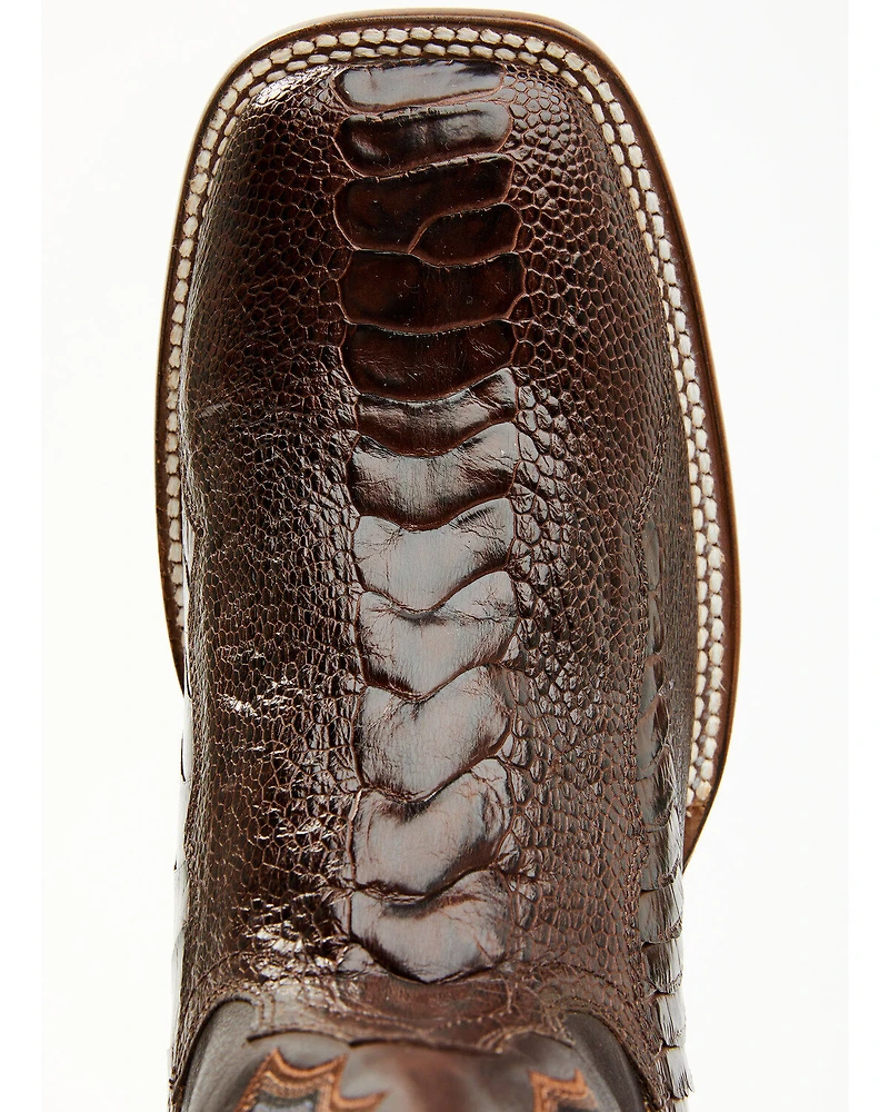 Cody James Men's Antique Cafe Ostrich Leg Exotic Western Boots - Broad Square Toe