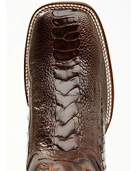Cody James Men's Antique Cafe Ostrich Leg Exotic Western Boots - Broad Square Toe