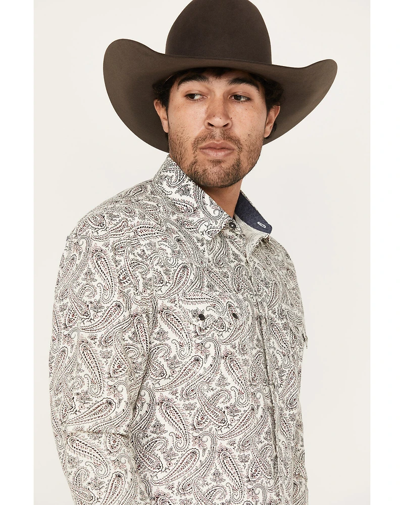 Moonshine Spirit Men's Goleta Paisley Print Long Sleeve Snap Western Shirt