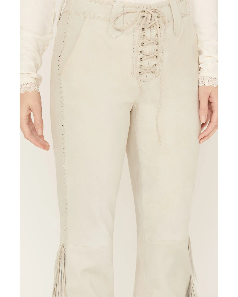 Idyllwind Women's Huntsville High Rise Leather Fringe Flare Pants