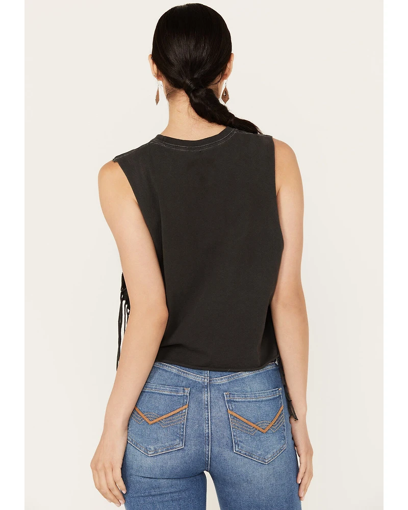 Goodie Two Sleeves Women's Steve Miller Band Fringe Sleeveless Graphic Tee