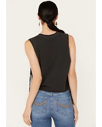 Goodie Two Sleeves Women's Steve Miller Band Fringe Sleeveless Graphic Tee