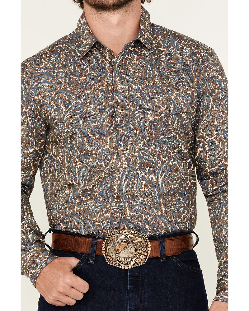 Cody James Men's Madera Paisley Print Long Sleeve Snap Western Shirt