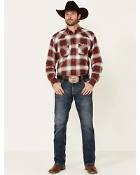Ariat Men's Hillsboro Retro Large Plaid Long Sleeve Snap Western Flannel Shirt