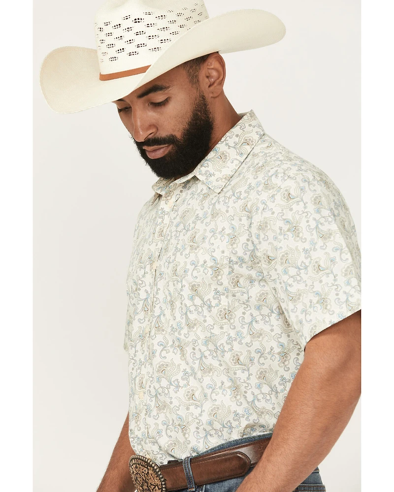 Gibson Trading Co Men's Groovey Floral Print Short Sleeve Button-Down Western Shirt