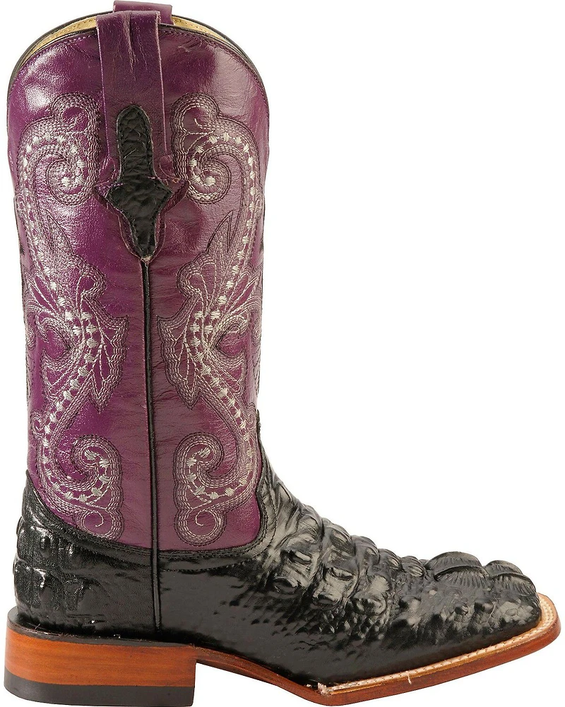 Ferrini Women's Hornback Caiman Print Western Boots - Broad Square Toe