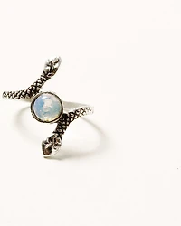 Shyanne Women's 6-piece Silver Hamsa Snake Moonstone Ring Set