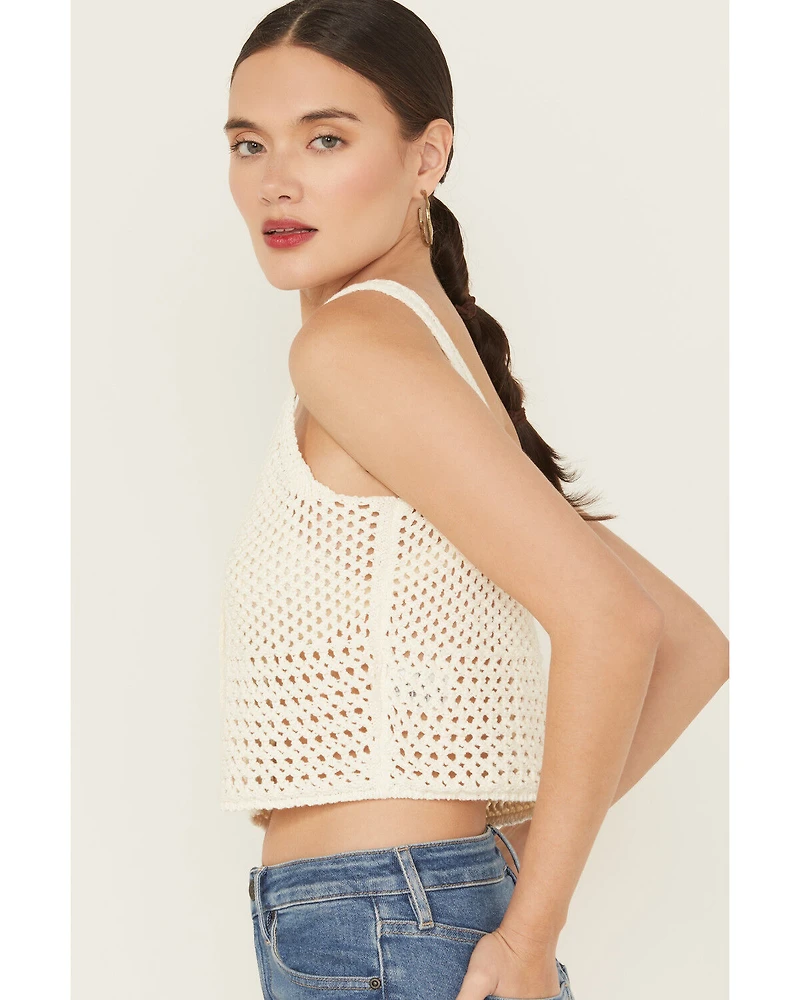Idyllwind Women's Rockwall Open Weave Cropped Sweater Tank