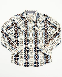 Cody James Toddler Boys' Prairie Southwestern Print Long Sleeve Snap Western Shirt