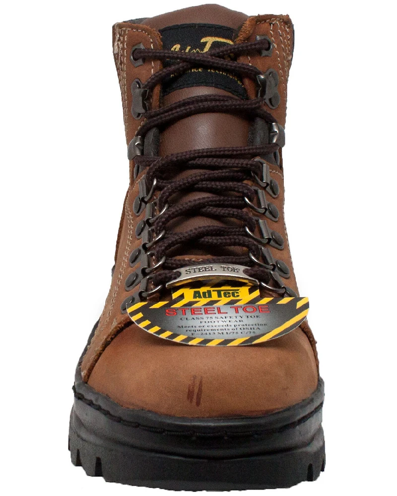Ad Tec Women's Brown 6" Work Boots - Steel Toe