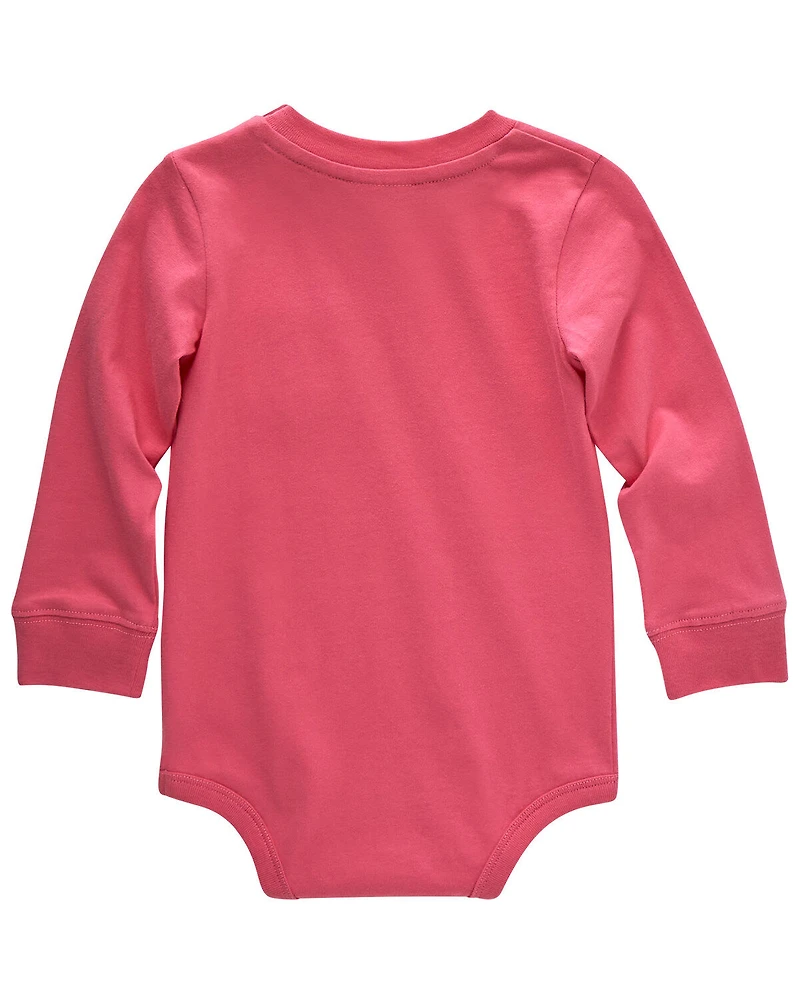 Carhartt Infant Girls' Logo Pocket Long Sleeve Onesie