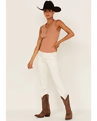 Cleo + Wolf Women's Ribbed Henley Tank Top