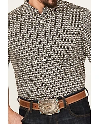 Cody James Men's Dillon Geo Print Short Sleeve Button-Down Stretch Western Shirt