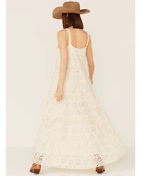 Jen's Pirate Booty Women's Flower Power Eyelet Lace Maxi Dress