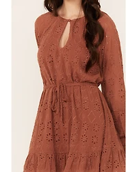 Shyanne Women's Ruffle Lace Long Sleeve Mini Dress