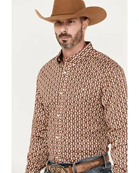 RANK 45® Men's Spur Printed Long Sleeve Button-Down Stretch Western Shirt