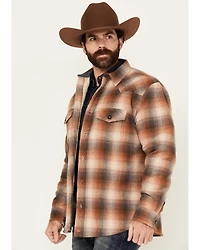 Cody James Men's Caliente Plaid Print Sherpa Lined Button-Down Shirt Jacket