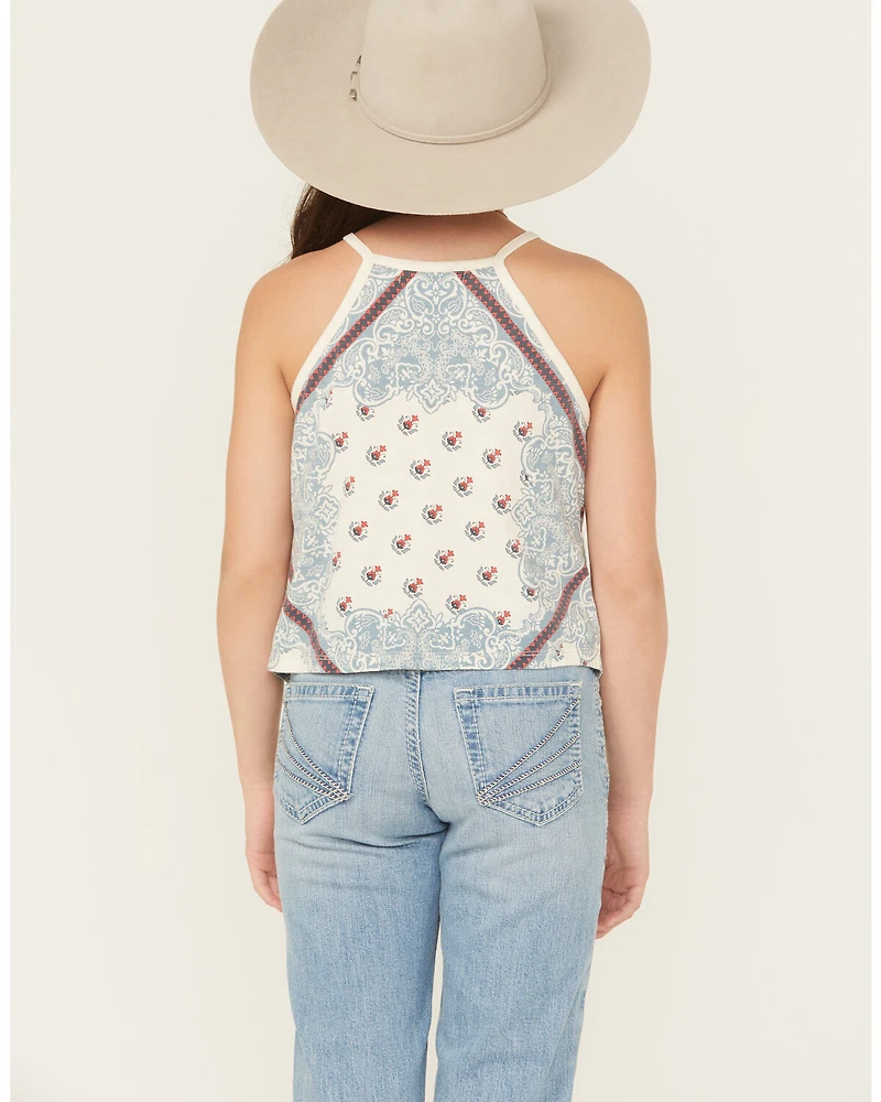 Rock & Roll Denim Girls' Scarf Print Tank