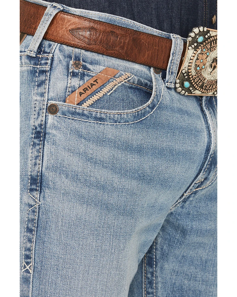 Ariat Men's M2 Flynn Cameron Light Wash Relaxed Bootcut Stretch Denim Jeans - Big