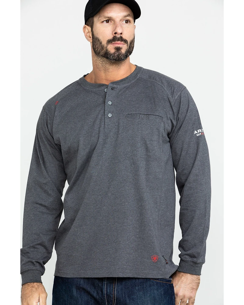 Ariat Men's FR Air Henley Long Sleeve Work Shirt - Big