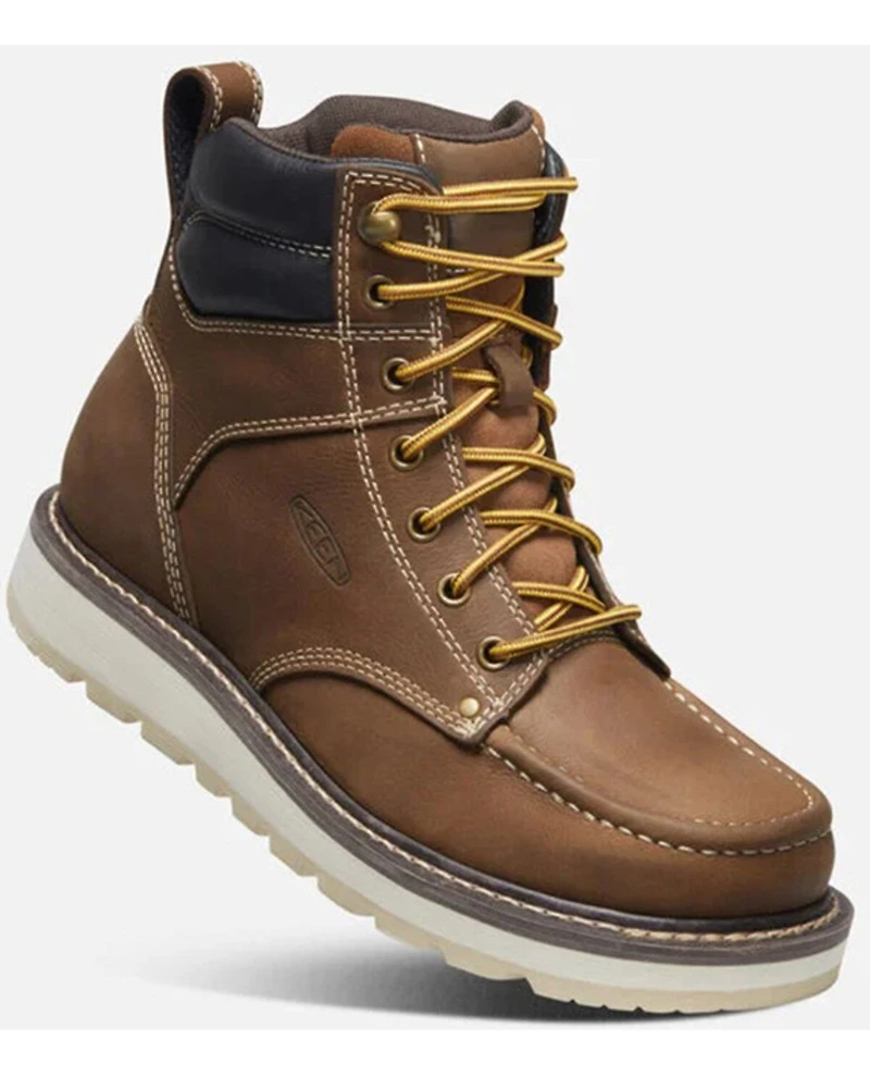 Keen Men's Cincinnati 6" Lace-Up Soft Toe Waterproof Wedge Work Boots