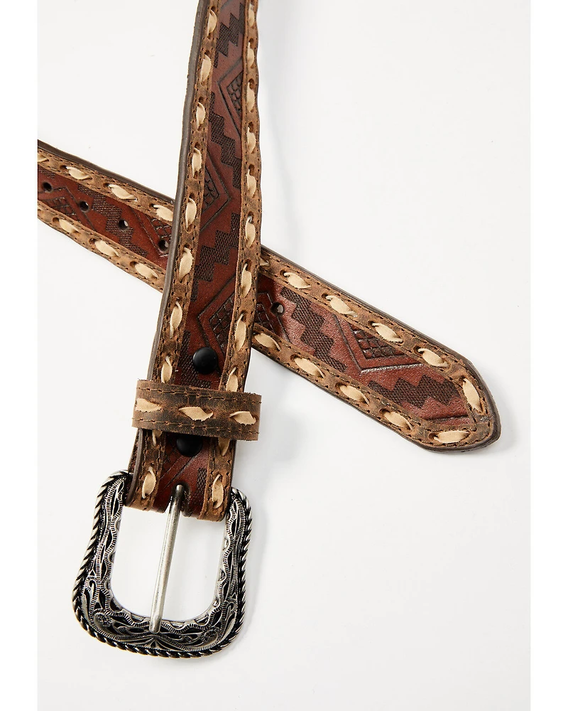 G-Bar-D Men's Southwestern Print Stitched Belt