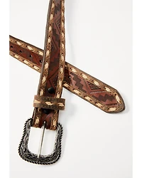 G-Bar-D Men's Southwestern Print Stitched Belt
