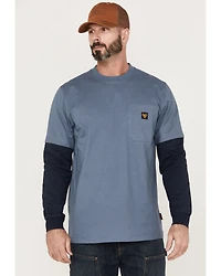 Hawx Men's Layered Pocket Twofer Sleeve Work T-Shirt