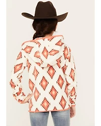 Shyanne Girls' Southwestern Printed Polar Fleece Hooded Pullover