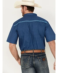 Cowboy Hardware Men's Boot Barn Exclusive Diamond Quilt Geo Print Short Sleeve Button-Down Western Shirt