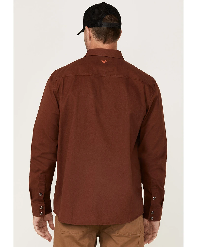 Hawx Men's All Out Solid Long Sleeve Pearl Snap Western Work Shirt
