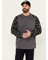 Ariat Men's FR Stretch Camo Print Long Sleeve Baseball Work T-Shirt