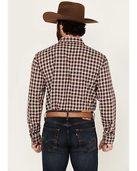 Blue Ranchwear Men's Bryce Plaid Print Long Sleeve Snap Western Shirt
