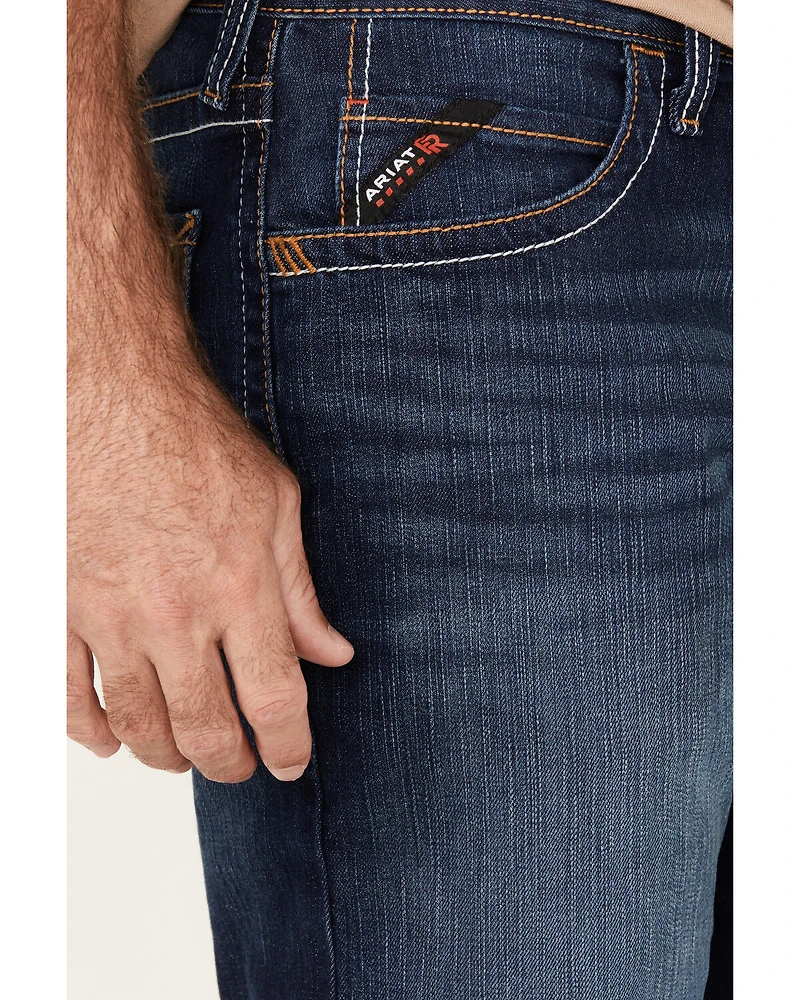 Ariat Men's FR M4 Stillwell Dark Wash Durastretch Relaxed Bootcut Work Jeans