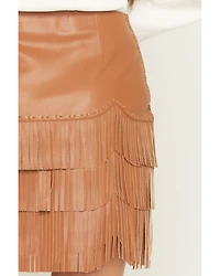 Idyllwind Women's Irene Fringe Faux Leather Skirt