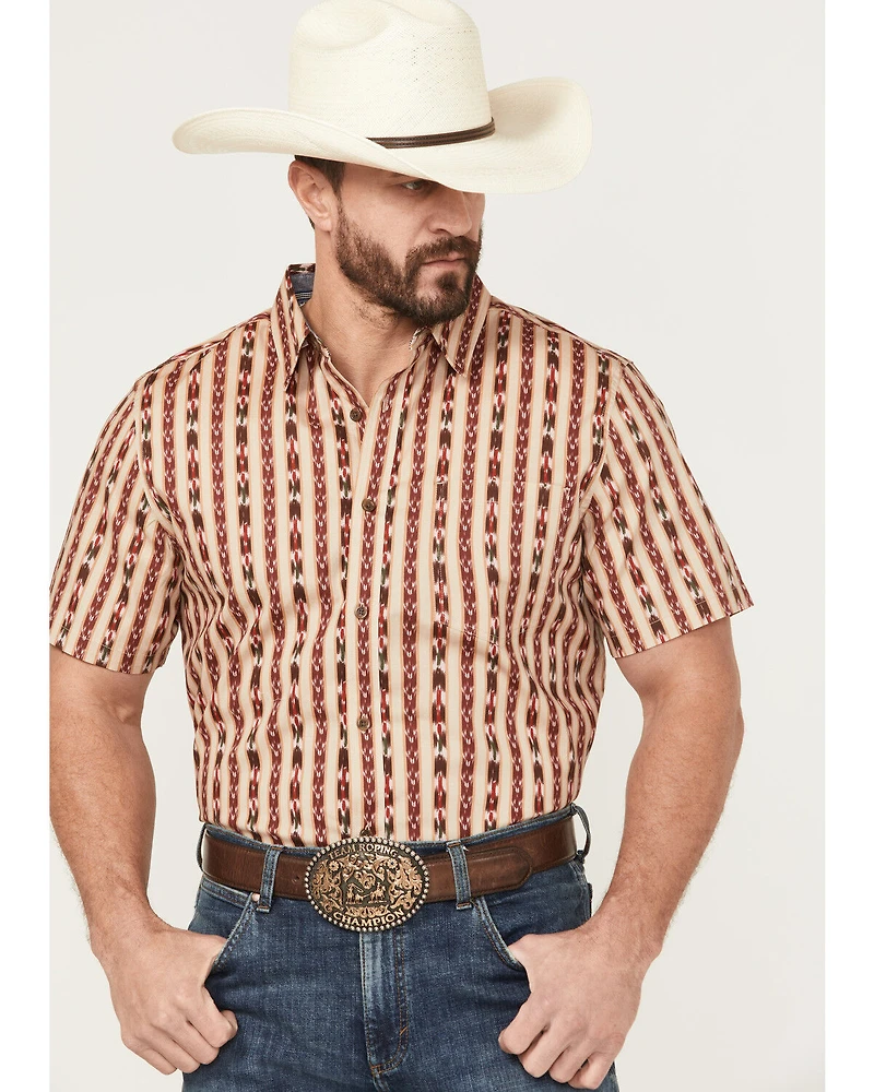 Cody James Men's Bridgestone Southwestern Striped Short Sleeve Button-Down Stretch Western Shirt