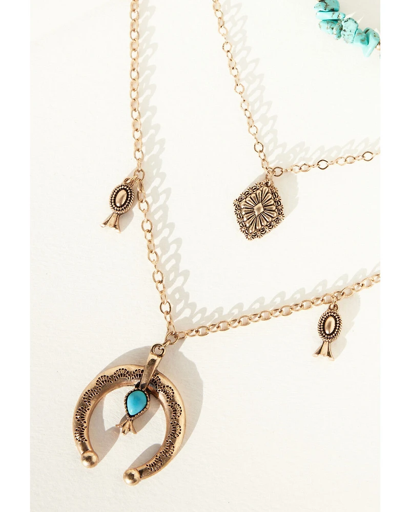 Shyanne Women's Summer Solstice Squash Blossom Layered Necklace