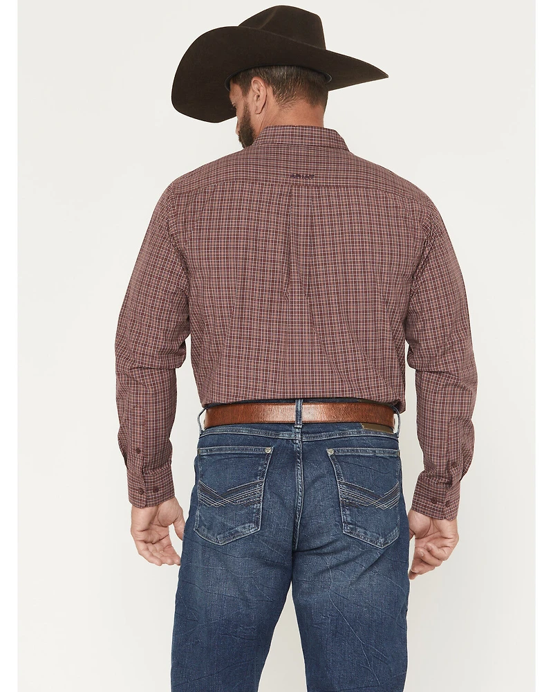 Ariat Men's Pro Series Travis Plaid Print Long Sleeve Button-Down Stretch Western Shirt - Big