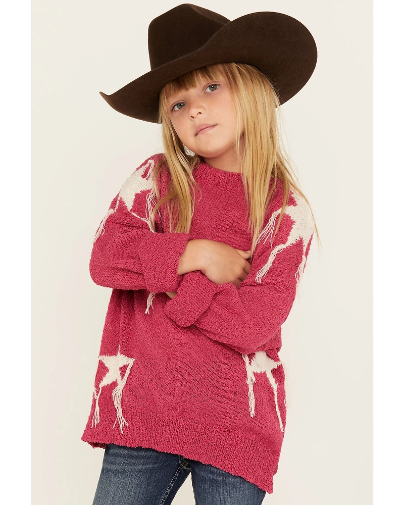 Rock & Roll Denim Girls' Star Print Sweater