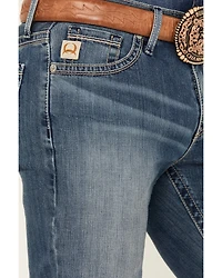 Cinch Men's Ian Medium Stonewash Slim Bootcut Performance Stretch Denim Jeans