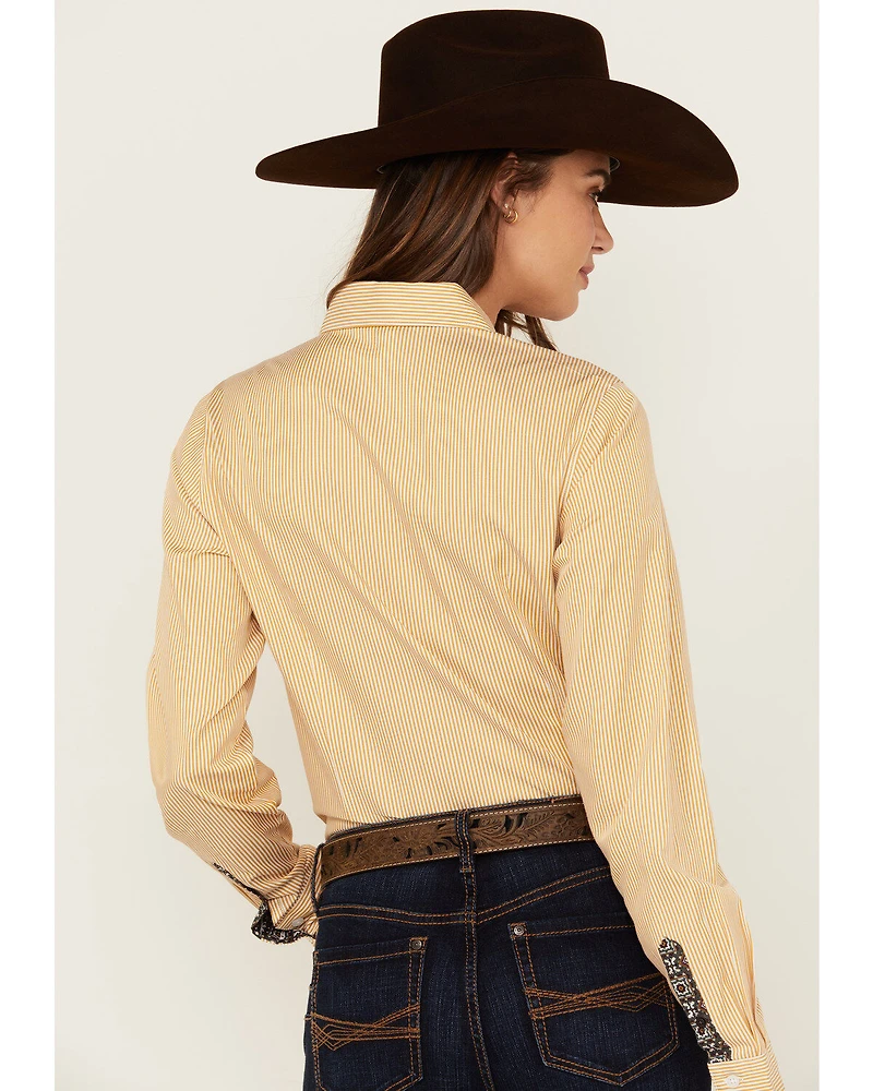 Cinch Women's Striped Long Sleeve Button-Down Western Shirt