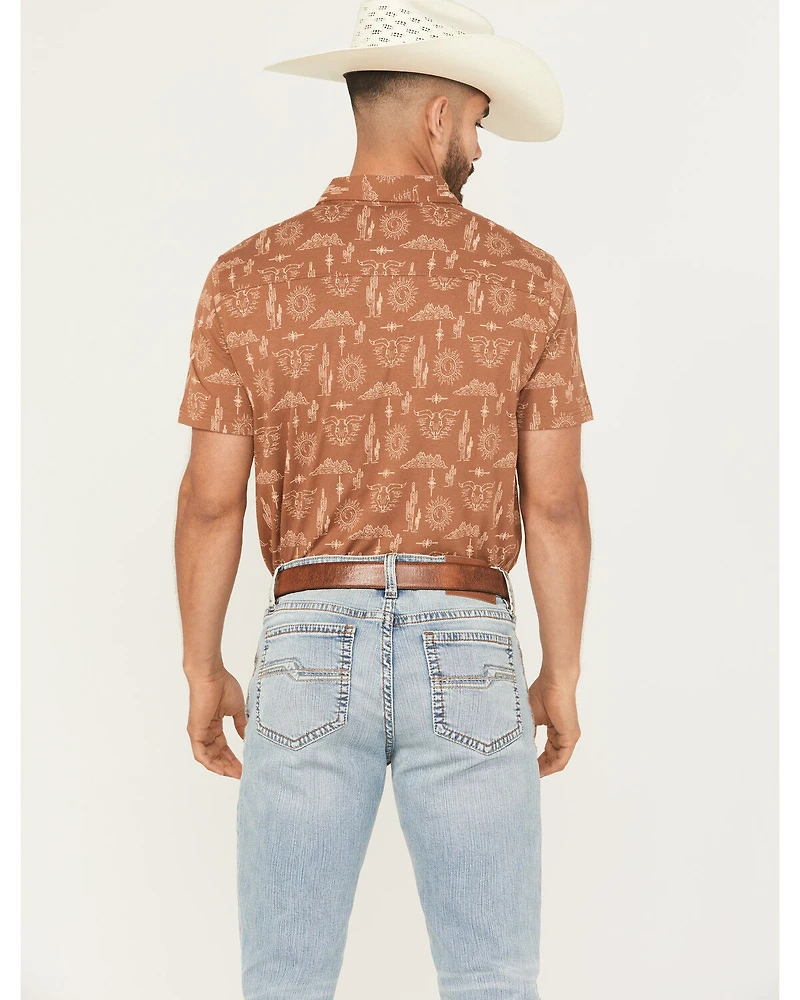 Ariat Men's Retro Desert Print Short Sleeve Button-Down Stretch Western Shirt