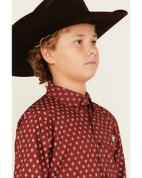 Ariat Boys' Classic Geo Print Long Sleeve Button-Down Western Shirt