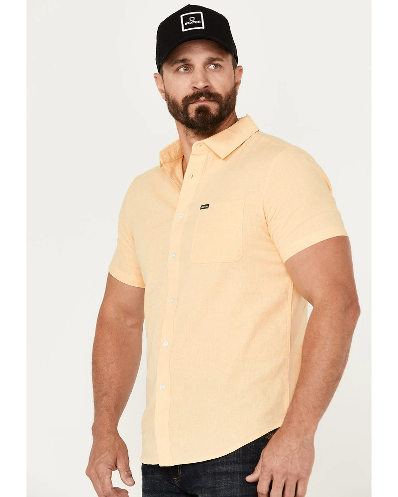 Brixton Men's Charter Solid Short Sleeve Button-Down Shirt