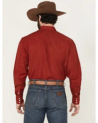 Rodeo Clothing Men's Tonal Striped Long Sleeve Pearl Snap Western Shirt