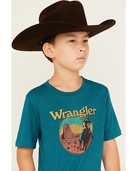 Wrangler Boys' Logo Desert Short Sleeve Graphic T-Shirt