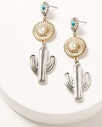 Shyanne Women's Two Tone Cactus Statement Earrings