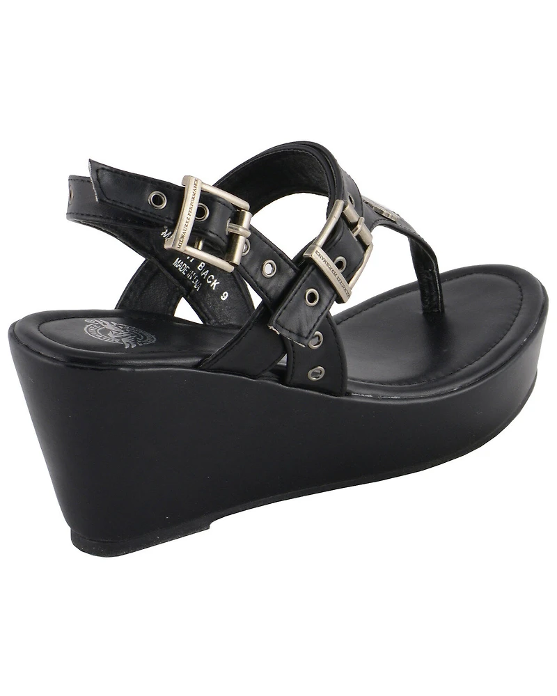 Milwaukee Leather Women's Buckle Strap Wedge Sandals